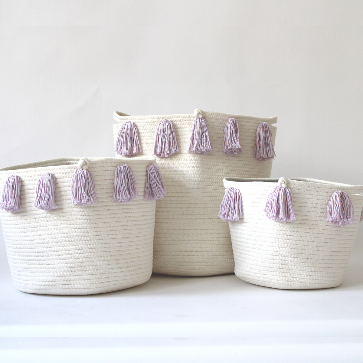 Large Lilac Dot Storage Basket