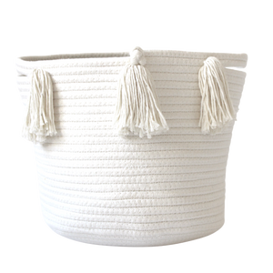 Natural Tassel Basket - Medium