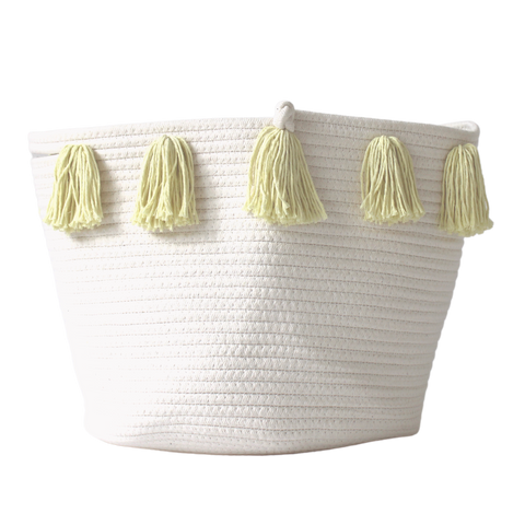 Buttercream Tassel Basket - Large