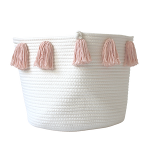 Peach Tassel Basket - Large