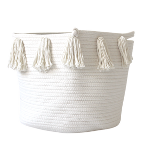 Natural Tassel Basket - Large