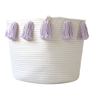 Lilac Tassel Basket - Large